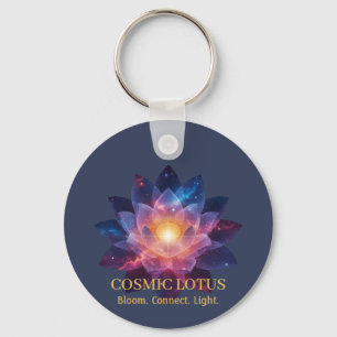 Cosmic Lotus Flower Galaxy Bloom Energy Key Ring