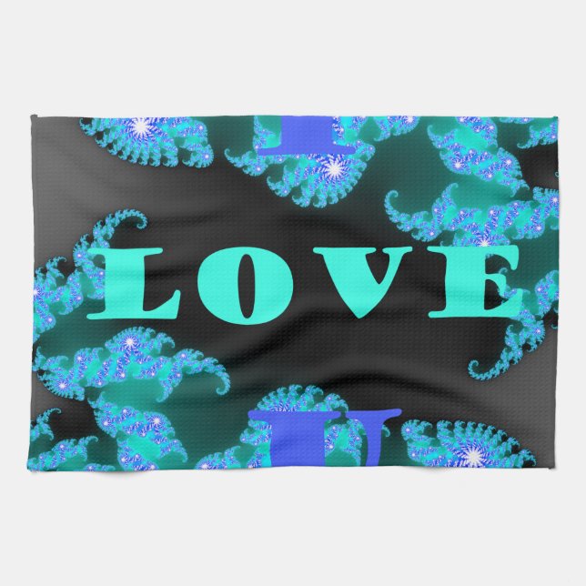 Cosmic Love Elements Art Print Tea Towel (Horizontal)