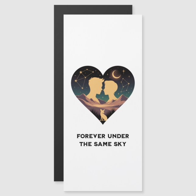 Cosmic Love Story Heart with Lovers and Fox Art (Front/Back)