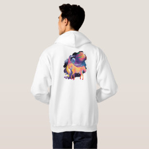 Cosmic Maiden & Rainbow Horse Celestial Art Hoodie