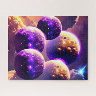 Cosmic Many Purple Moons in the Cloudy Universe Jigsaw Puzzle
