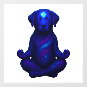 Cosmic Meditating Dog with Glowing Third Eye Hi