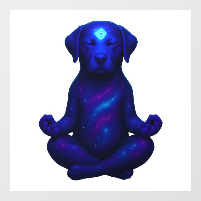 Cosmic Meditating Dog with Glowing Third Eye Hi (Sheet)