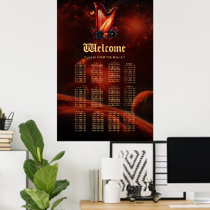 Cosmic melody, the magic of the harp.  poster