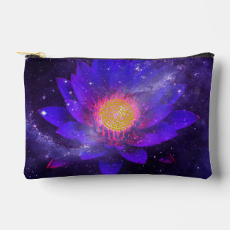 Cosmic Midnight Water Lily  Accessory Pouch