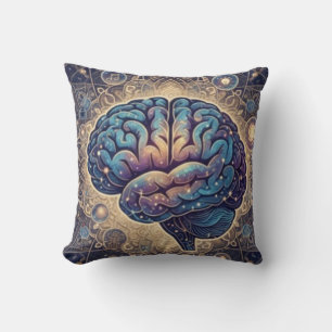 Cosmic Mind Mandala – Abstract Brain Art Cushion