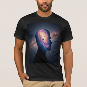 Cosmic Mind Silhouette Galaxy Space Graphic T-Shirt