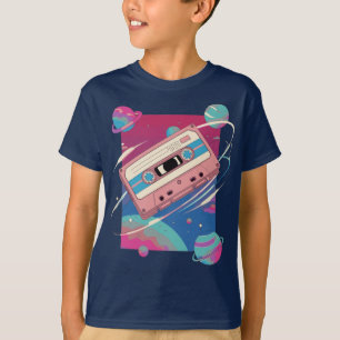 Cosmic Mixtape – Retro Cassette Floating in Space T-Shirt