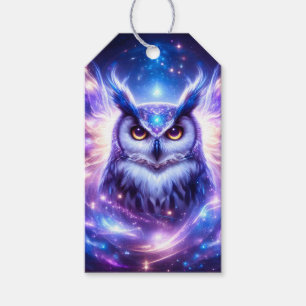 Cosmic Mystical Wisdom Celestial Spiritual Owl  Gift Tags