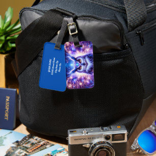 Cosmic Mystical Wisdom Celestial Spiritual Owl Luggage Tag