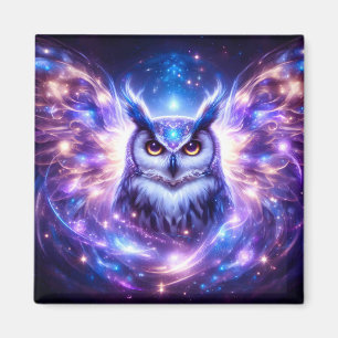 Cosmic Mystical Wisdom Celestial Spiritual Owl  Magnet