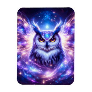Cosmic Mystical Wisdom Celestial Spiritual Owl  Magnet