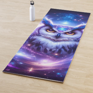 Cosmic Mystical Wisdom Celestial Spiritual Owl  Yoga Mat