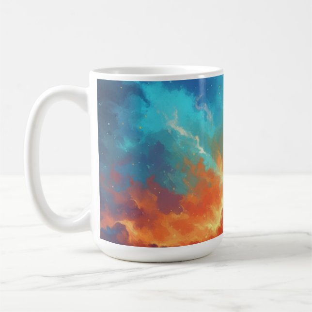 Cosmic Nebula Abstract Galaxy Space Art Coffee Mug (Left)