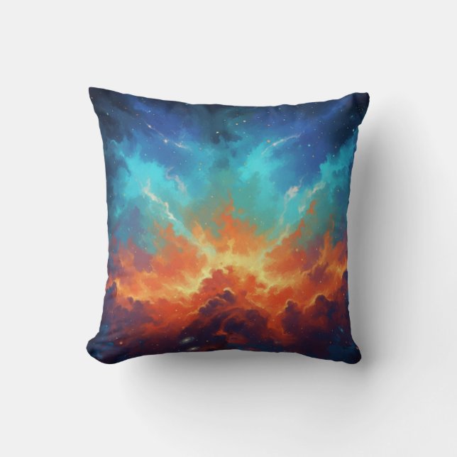 Cosmic Nebula Abstract Galaxy Space Art Cushion (Front)
