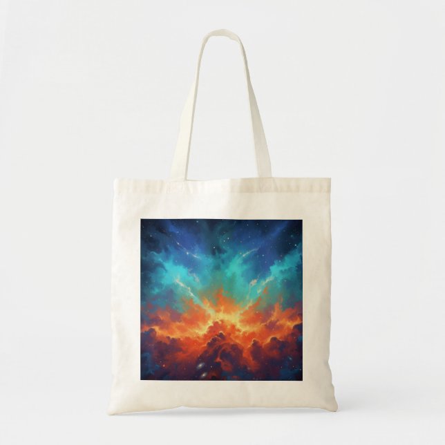 Cosmic Nebula Abstract Galaxy Space Art Tote Bag (Front)