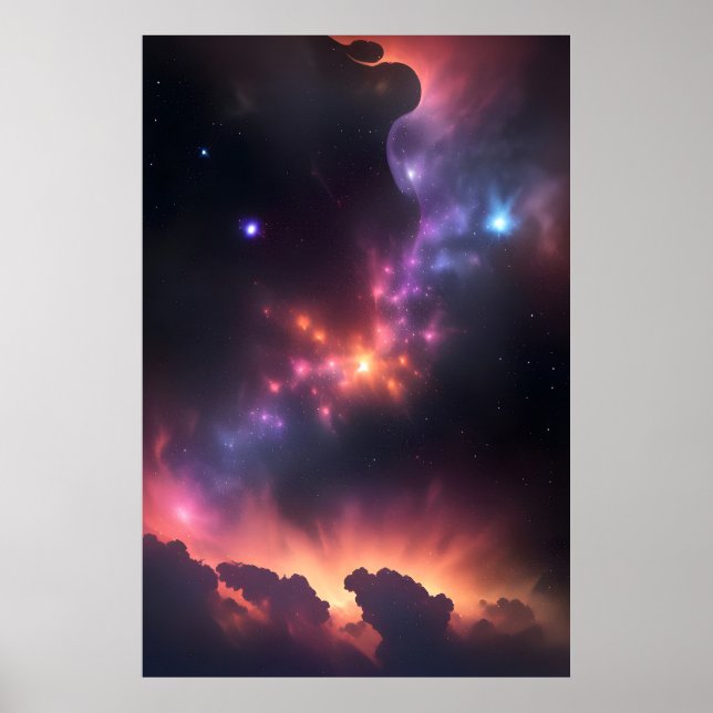 Cosmic Nebula and galaxy Poster (Front)
