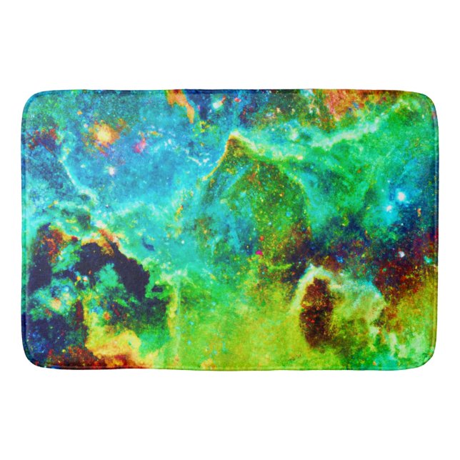Cosmic Nebula Cloud Art Bath Mat (Front)
