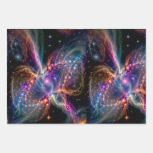 Cosmic Nebula Energy Swirl Wrapping Paper
