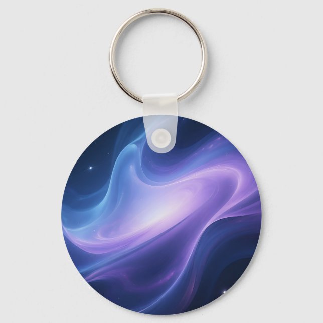Cosmic Nebula Galaxy Swirl Abstract Key Ring (Front)