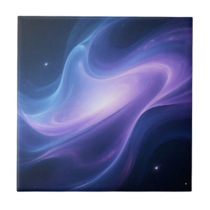 Cosmic Nebula Galaxy Swirl Abstract Tile