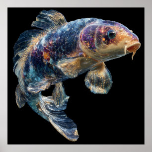 Cosmic Nebula Koi Poster
