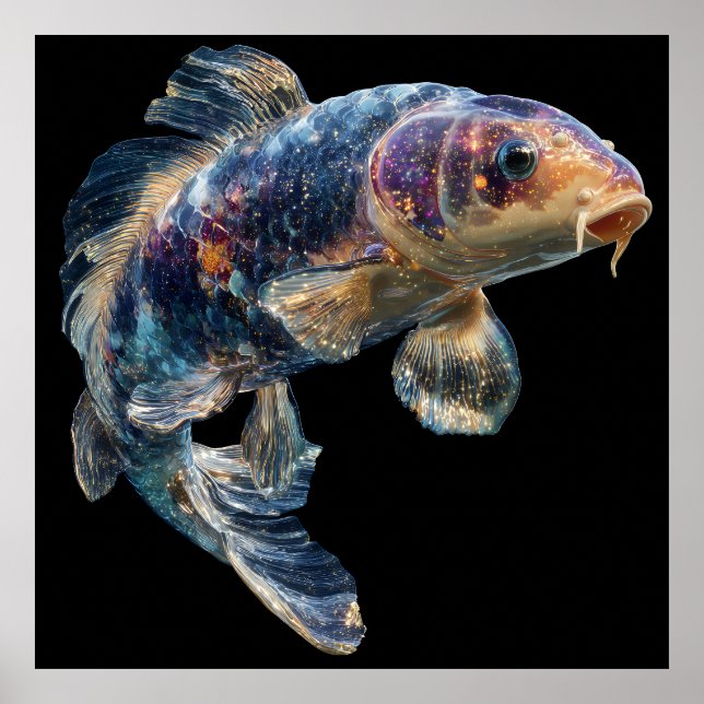 Cosmic Nebula Koi Poster (Front)