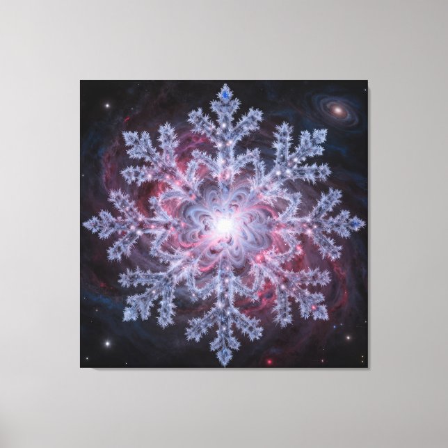 Cosmic Nebula Snowflake Canvas Print (Front)