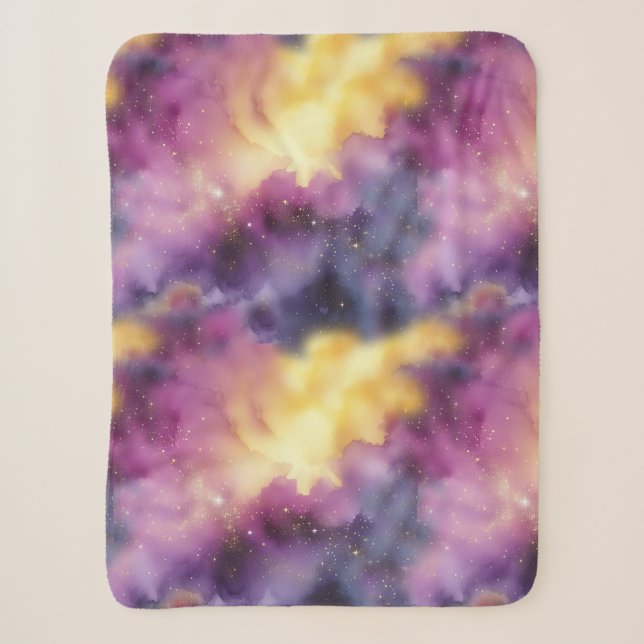 Cosmic Nebula Symphony Sherpa Blanket (Front)
