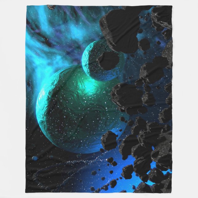 Cosmic Nebula Voyage Fleece Blanket (Front)