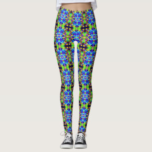 Cosmic Neon Fractal Light Portal Leggings