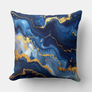 Cosmic Night Marble Abstract Pillow