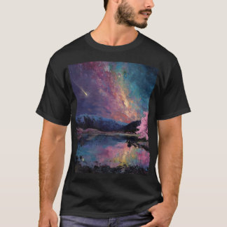 “Cosmic Night Sky Landscape T-Shirt