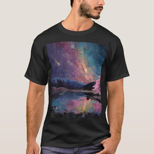 “Cosmic Night Sky Landscape T-Shirt (Front)