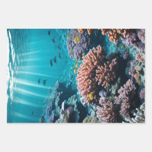 Cosmic Ocean Coral Reef Wrapping Paper