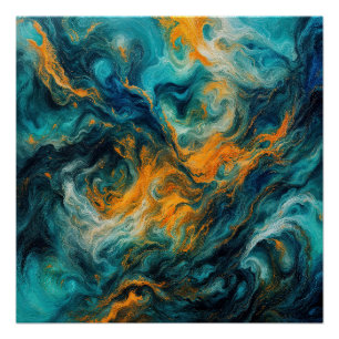 Cosmic Ocean Square – Colourful Abstract Poster