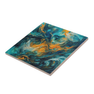Cosmic Ocean Square – Colourful Abstract Tile
