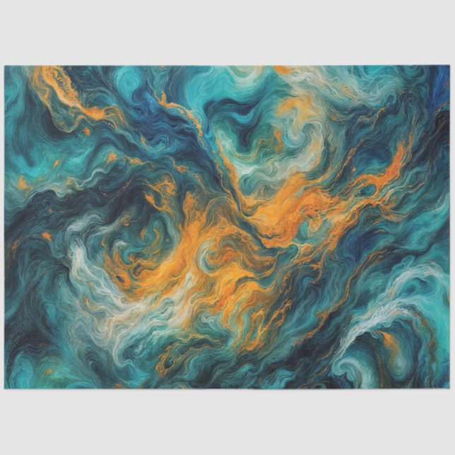 Cosmic Ocean Square – Colourful Abstract Tissue Paper (Front)