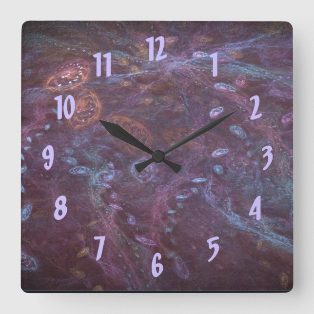 Cosmic Ocean Square Wall Clock (Front)