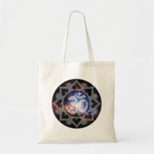 Cosmic Om Mandala Tote Bag (Front)