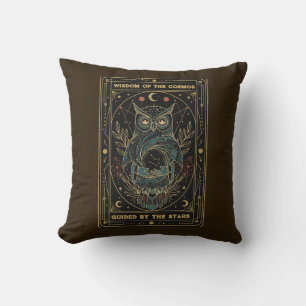 Cosmic Oracle Owl • Mystical Celestial Cushion