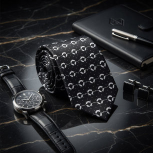 Cosmic Orbit Retro Dot Pattern Tie