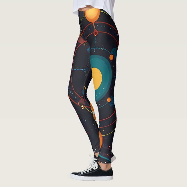  Cosmic Orbit Vibrant Solar System Leggings (Left)