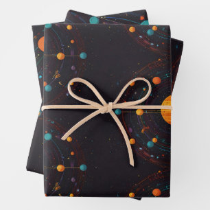 Cosmic Orbit Wrapping Paper Sheet