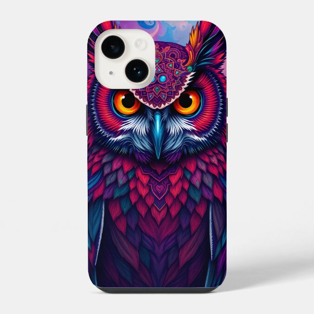 Cosmic Owl Guardian iPhone Case (Back)