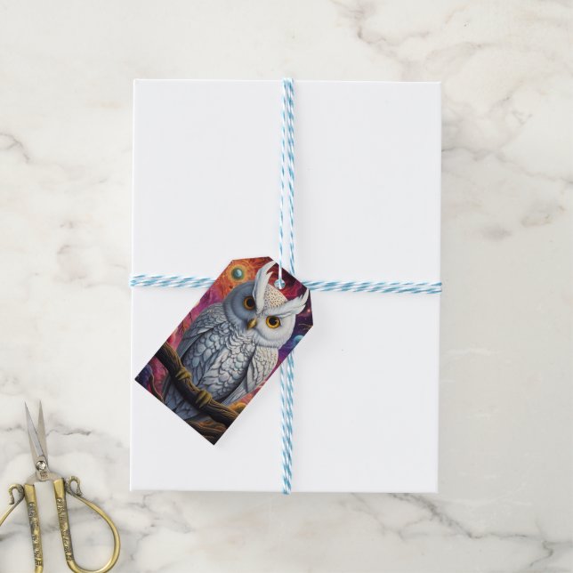 Cosmic Owl of Wisdom Gift Tags (With Twine)