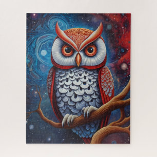 Cosmic Owl of Wisdom Jigsaw Puzzle