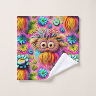 Cosmic Owl Trippy Hippie Psychedelic Original  Wash Cloth