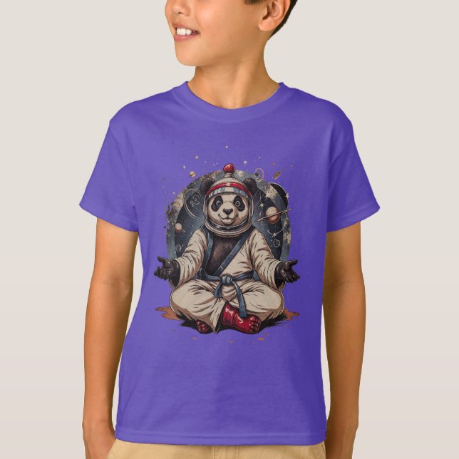 Cosmic Panda: Chill Before Combat T-Shirt (Front)