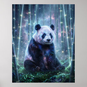 Cosmic Panda Starlit Grove Poster